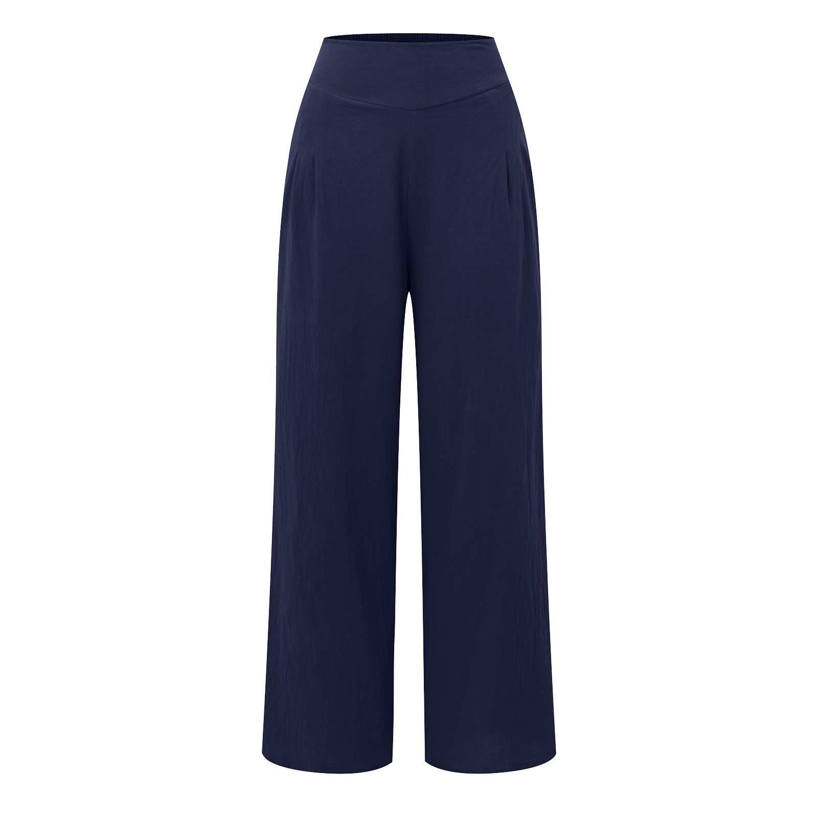 thumbnail image 5 of Pantalones de mujer de cintura alta y pierna ancha: pantalones palazzo con bolsillos, tejido ligero, ropa informal para vacaciones, tallas S-XXXL, cintura de 68-88 cm, corte holgado y cómodo., 5 of 5